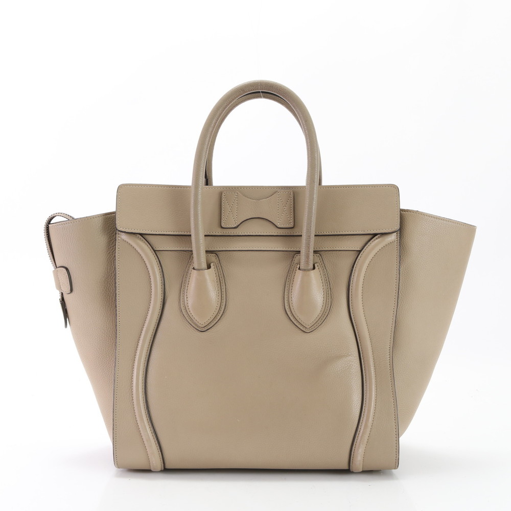 Celine Luggage Mini Shopper Leather Tote Bag Greige - Picture 5 of 16